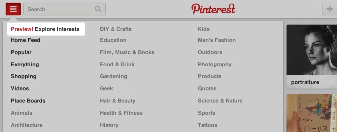 Interests from Pinterest