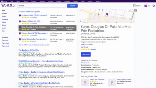 Yahoo updates local search results